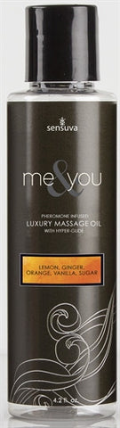 Me and You Massage Oil - Lemon Ginger Orange Vanilla Sugar - 4.2 Oz. - Kissy Games