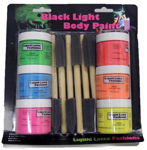 Blacklight Paints with brushes - KG
